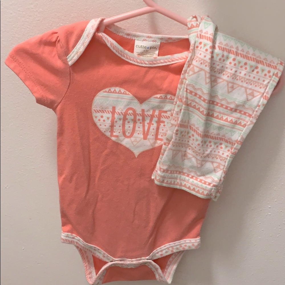 Cutie Pie onesie with pant outfit.